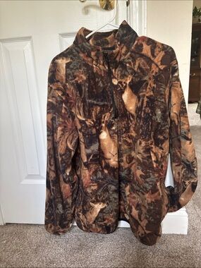Men's Camouflage Fleece Zip Jacket - Brown Camo